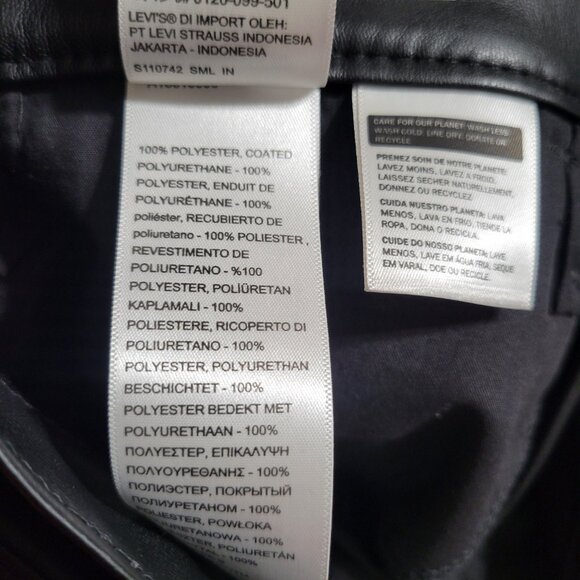 NWT Levi's 70's High Flare Faux Leather Black Pants Size 27 - Picture 12 of 14